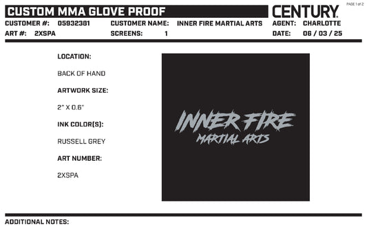 Custom Mma Open Palm Glove, Black